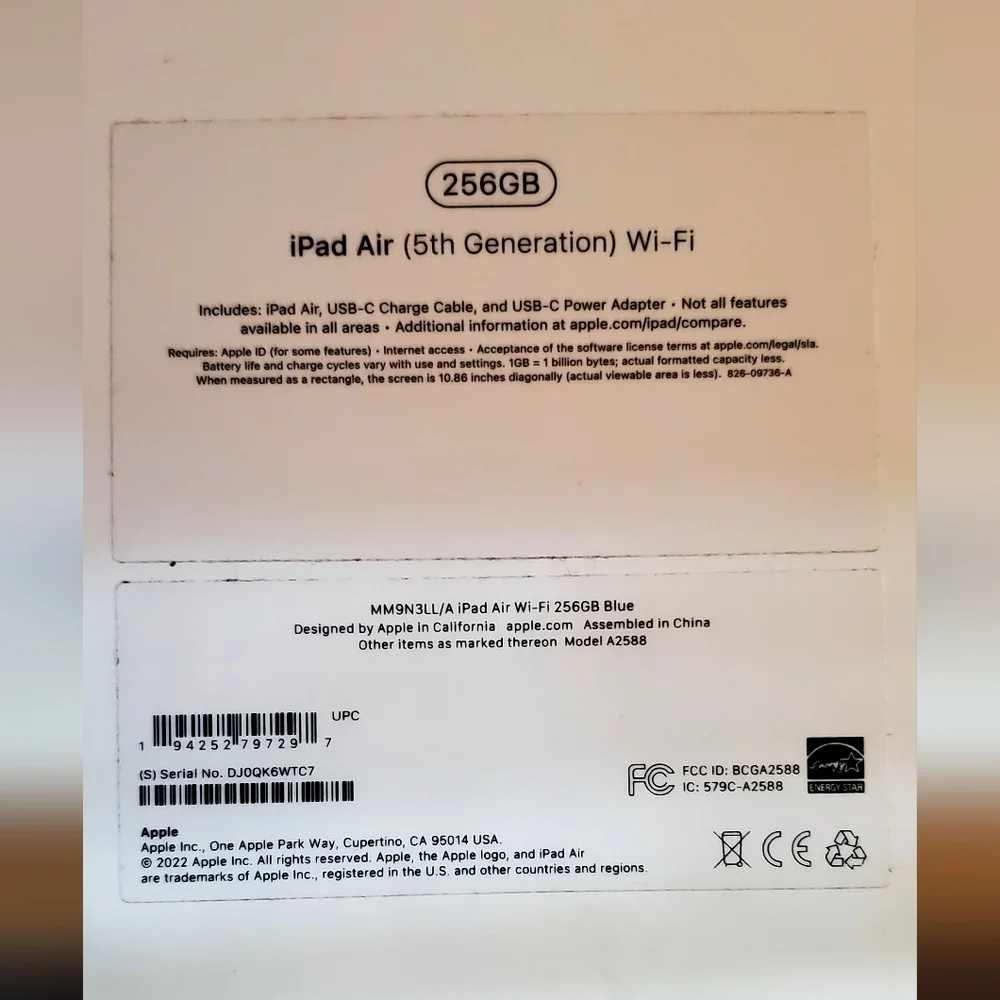 Apple iPad Air 5th Generation(EMPTY BOX)